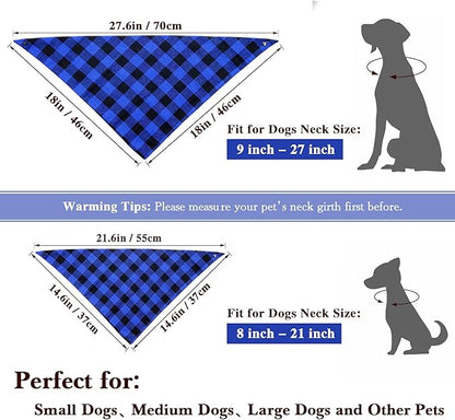 Birthday Plaid Dog Bandana with Button