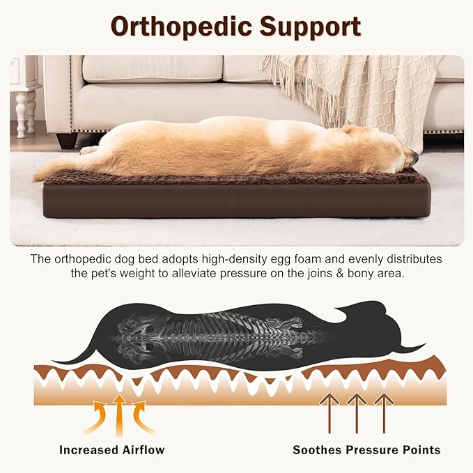 JOEJOY Orthopedic Dog Bed for Large Medium Dogs 36x27 Inch,