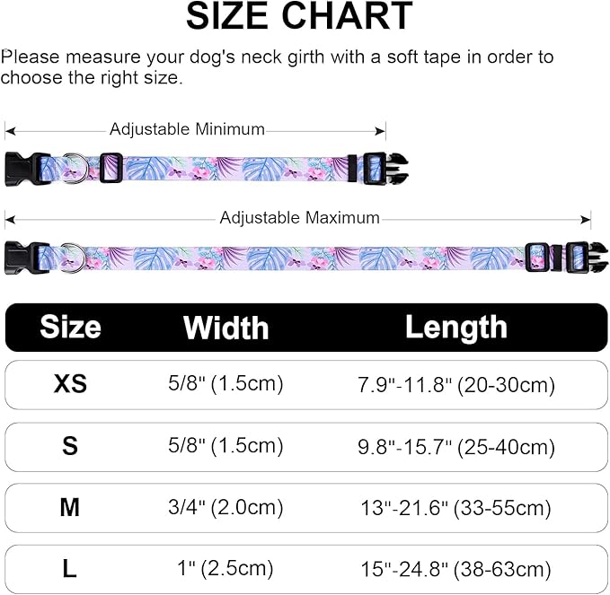 Adjustable Dog Collar with Patterns