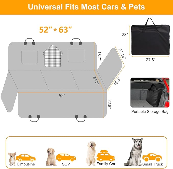 Back Seat Extender for Dogs 330lb, Waterproof