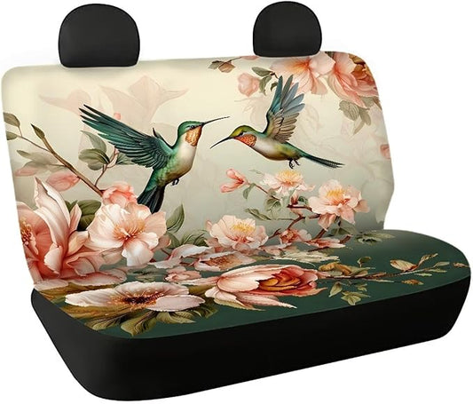 WELLFLYHOM Hummingbird Car Accessories Rear Bench Seat Cover
