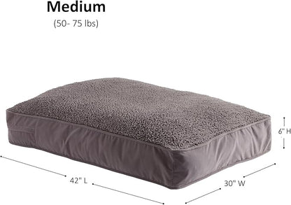 Buster Deluxe Reversible Pillow Style Sherpa Dog Bed (42 x 30 in.)