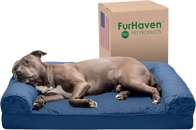 Furhaven Orthopedic Dog Bed for Large/Medium Dogs w/ Removable Bolsters & Washable Cover 55 lbs