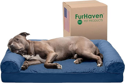 Furhaven Orthopedic Dog Bed for Large/Medium Dogs w/ Removable Bolsters & Washable Cover 55 lbs
