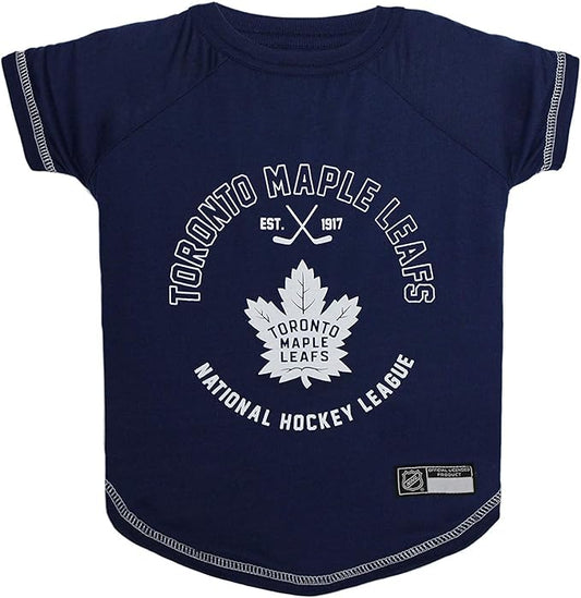 NHL Toronto Maple Leafs Tee Shirt for Dogs & Cats, X-Small. - Are You A Hockey Fan? Let Your Pet Be An NHL Fan Too!