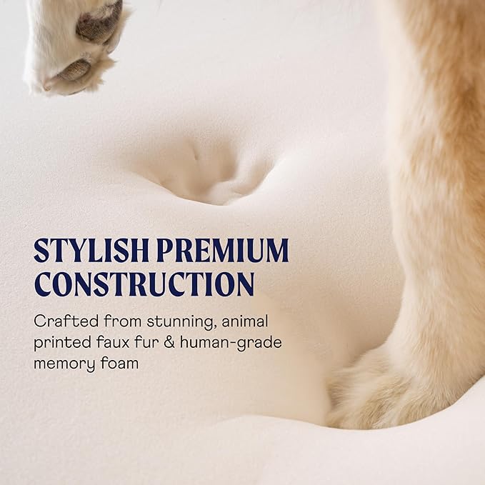 PupRug Orthopedic Dog Bed for Large Dogs with Fluffy Soft Faux Fur and Memory Foam for Joint Pain Relief