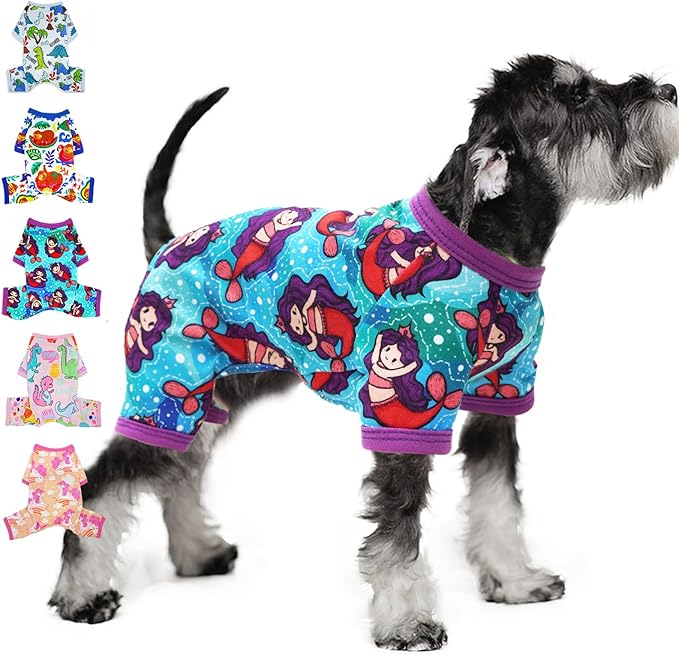 Dog Pajamas for Small Dogs Spring Summer Dog Clothes Girl Boy Cute Soft Puppy Pjs Chihuahua Teacup Dog Clothes Doggie Onesies Cat Pet Jammies Outfit (X-Large)