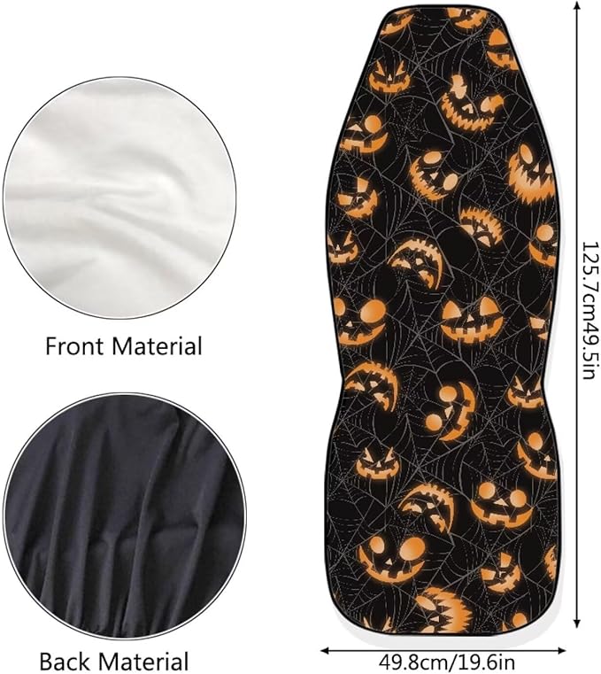 Halloween Spider Web Ghost Car Seat Covers Washable Seat Protector for Men Women Air Mesh Cloth Automotive Vehicle Seat Covers for Cars Interior for Cars
