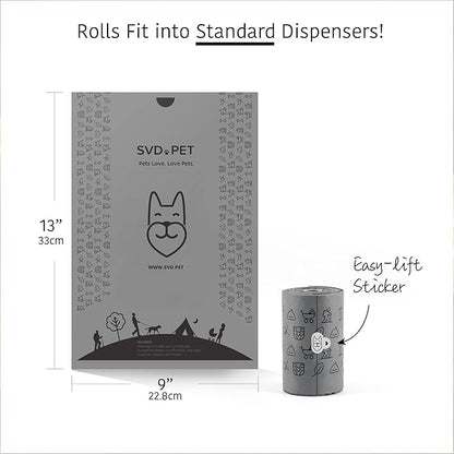 SVD.PET 2-Pack Retractable Waste Bag Dispensers with 60 Large Leak-proof Poop Bags