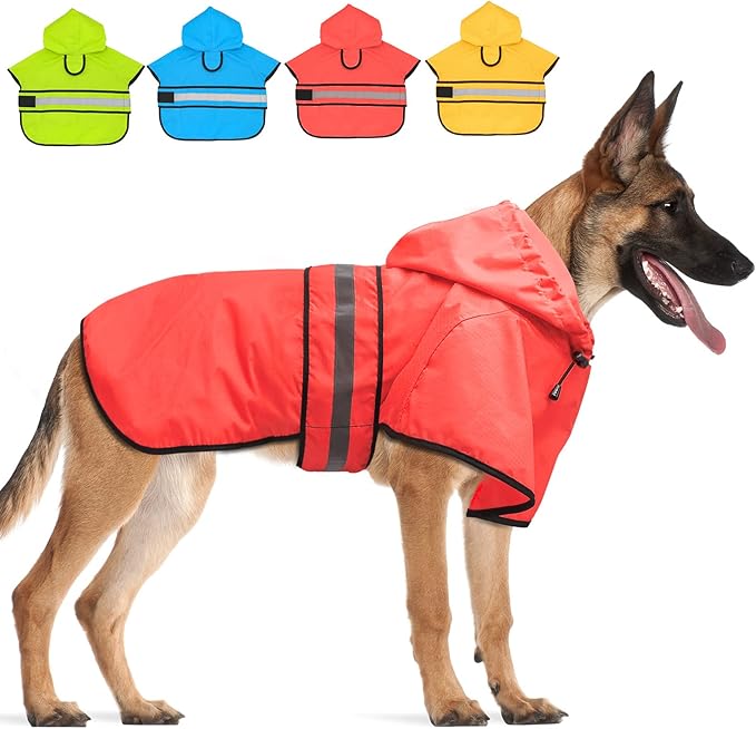 Candofly Dog Raincoat Hooded Poncho