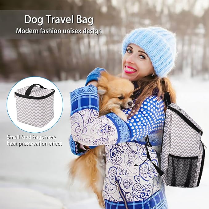 BAGLHER丨Dog Travel Bag, Airline Approved Pet Supplies Backpack, Dog Travel Backpack with 2 Silicone Collapsible Bowls and 2 Food Baskets