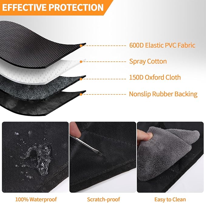 Cargo Liner for Dogs Compatible with Toyota FJ Cruiser 2007-2021, Pet Dog Trunk Cargo Liner, Waterproof Anti-Dirty Pet Cargo Cover Dog Seat Mat, with Bumper Flap Protector