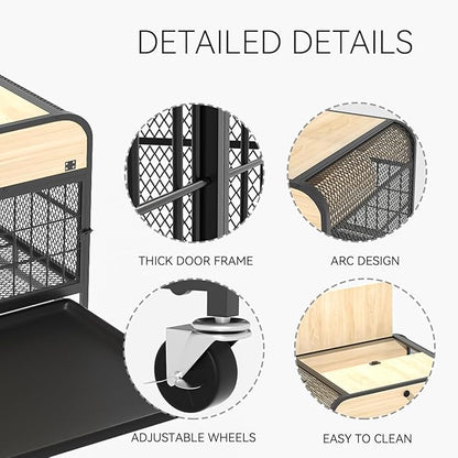 Small Dog Crate Furniture with Wheel 2024 Small 20Lbs