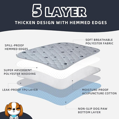 Washable Dog Pee Pads 3 Pack 34"x36" Ultra-Absorbent