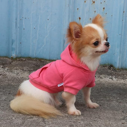 LOPHIPETS Lightweight Cotton Hoodie for Small Dogs – Hooded Sweatshirt for Chihuahuas Puppy and Toy Breeds-Pink/L