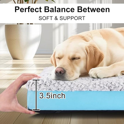 Premium Washable Dog Beds XXL Sized Dog 48 Inch 110 lbs, 48" x 30", Light