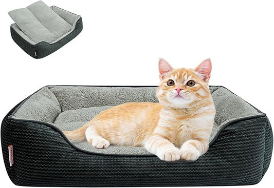 Miguel Washable Cat Beds for Indoor Cats with Removable Cushion/Pillow 20 Inch