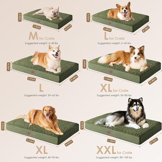 EHEYCIGA Orthopedic XL Dog Beds for Extra Large Dogs with Removable Washable Cover for Crate 41x27