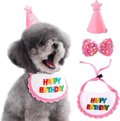 Dog Cat Birthday Party Supplies Outfit Bandana Bib