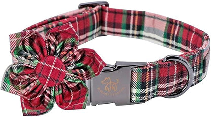 Elegant little tail Flower Christmas Dog Collar for Female or Male Dogs
