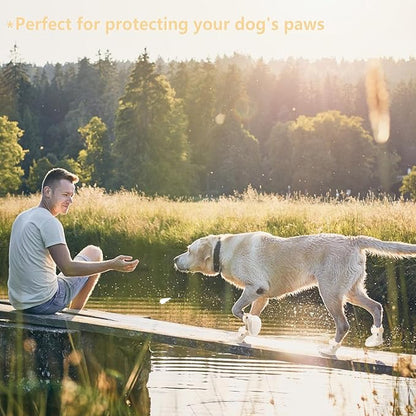 Dog Shoes, Dog Sandals for Hot Pavement Outdoor Dog Boots Non-Slip Waterproof Dog Booties for Summer 4Pcs Dog crocs with Rugged Sole Beige