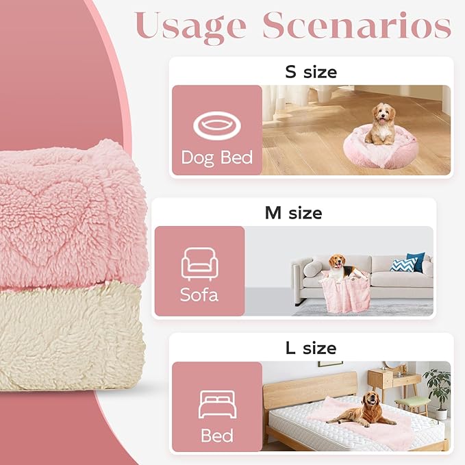 MACEVIA Fluffy Fleece Dog Blankets (29x40 Inch,