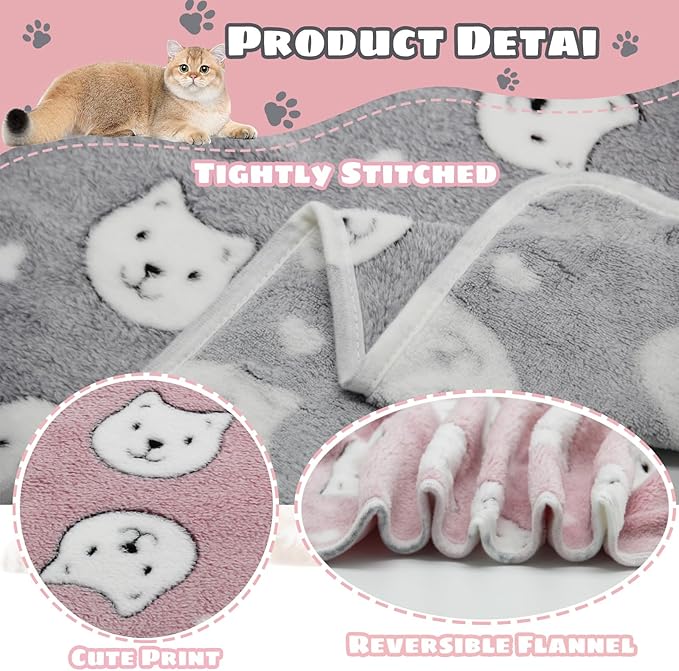 1 Pack 3 Puppy Blankets Super Soft Dog Blankets Warm Sleep Mat Bear Print Blanket Fluffy Fleece Pet Blanket Flannel Throw Blankets for Small Dogs Puppy Dogs Fluffy Cats (29"x20")