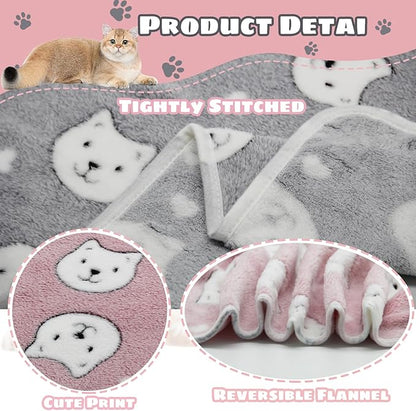 1 Pack 3 Puppy Blankets Super Soft Dog Blankets Warm Sleep Mat Bear Print Blanket Fluffy Fleece Pet Blanket Flannel Throw Blankets for Small Dogs Puppy Dogs Fluffy Cats (29"x20")