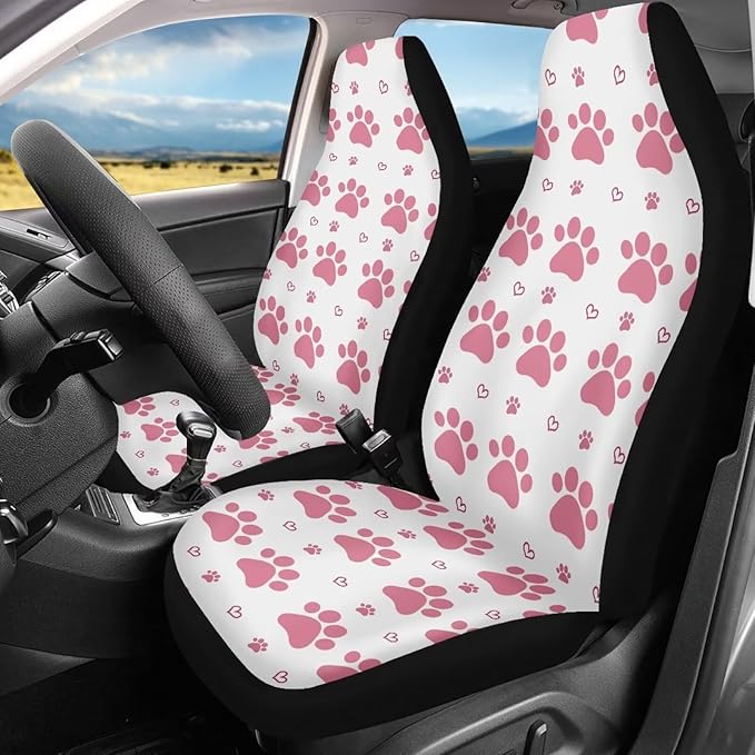 UNICEU Cute Dog Paw Print Seat Covers Car