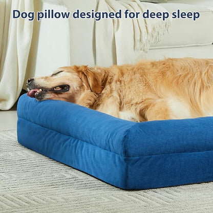 BFPETHOME Orthopedic Medium Dog Bed with Rabbit Fur Surface 29 x 19 x 6-inch, Washable 20 Pounds