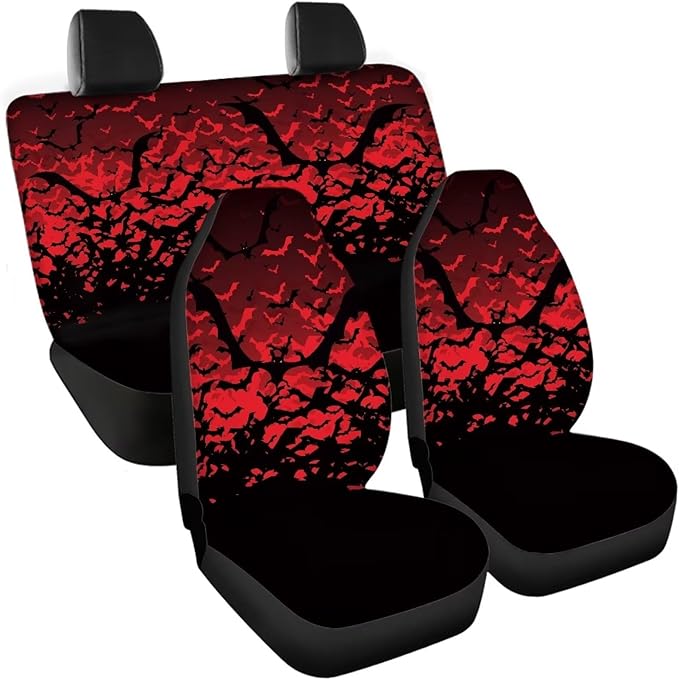 Halloween Blood Bat Car Seat Cover Set Front