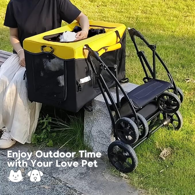 Dog Stroller for Small Medium Dogs 2 Cats,Foldable 360 ̊