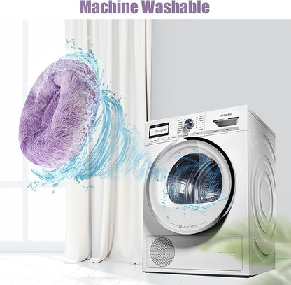 Aurako Cat Bed Dog Bed Round Cushion Pet 28" Purple