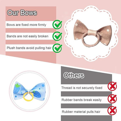 20 Pcs Small Dog Hair Bows with Rubber