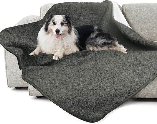 Waterproof Blanket, Throw Blanket for Bed Intimacy Squirt Pleasure, Large Dog Pet Blankets Couch Sofa Protector, Blanket for Adults Dogs Cats, Water Resistant Pee Stain Proof, Gray, 50" x 60"