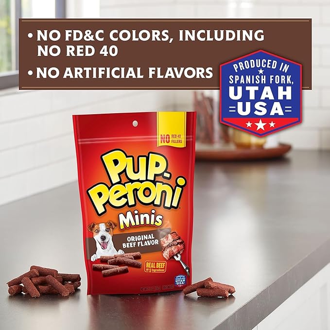 Pup-Peroni Mini Dog Treats, Original Beef Flavor, 5.6 Ounce (Pack of 8), Made with Real Beef