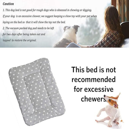 2 Pcs Pet Bed Mats. Ultra Soft Pet (Dog/Cat) Bed with Cute Prints. Reversible Faux Lambswool Kennel Pad for Medium Small Dogs and Cats. Machine Washable Pet Bed.