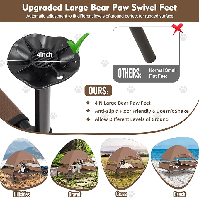 Upgraded Elevated Dog Bed with Canopy