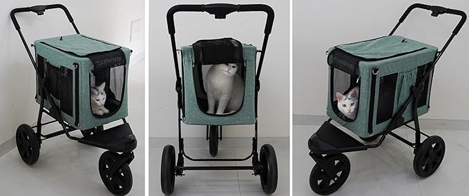 3 in 1 Dog Cat Stroller with Detachable 10 20 50 Lbs 2 Two