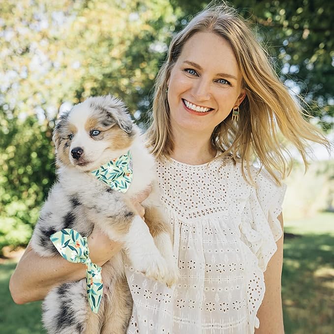 E-Clover Dog Bandanas & Matching Scrunchie Set Girl