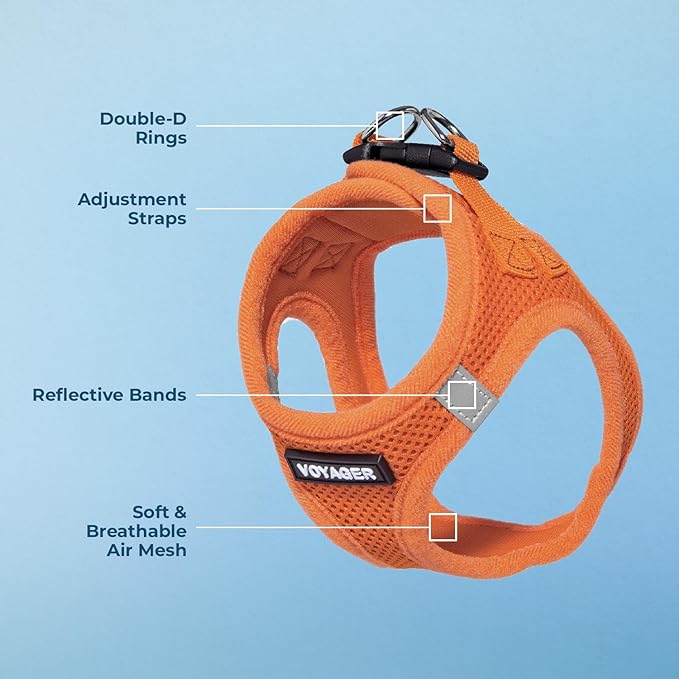 Voyager Step-in Air Dog Harness - All Weather Mesh Step in Vest Harness for Small and Medium Dogs and Cats by Best Pet Supplies - Harness (Orange), XL (Chest: 20.5-23")