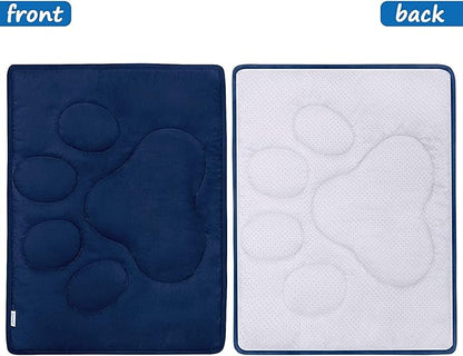 2 Pack Dog Crate Pad (23"x 36"), Dog Crate Mat with Anti-Slip Bottom, Dog Mats for Sleeping, Breathable Dog Crate Bed Kennel Pad, Washable Dog Bed Crate Mat, Navy&Grey