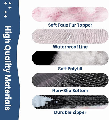 Washable Dog Bed Deluxe Breeds.35 * 23",Pink