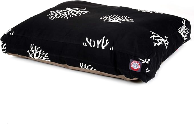 Black Coral Small Rectangle Indoor Outdoor Pet Dog Bed With Removable Washable Cover By Majestic Pet Products