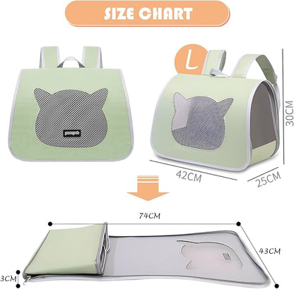 Cat Backpack Carrier, Small Dog Traveler Carrier Backpack for Medium Large Cats, Foldable Ventilated Backpack with Thick Shoulder Strap, Airline Approved, Hiking (12lb) (Gray)