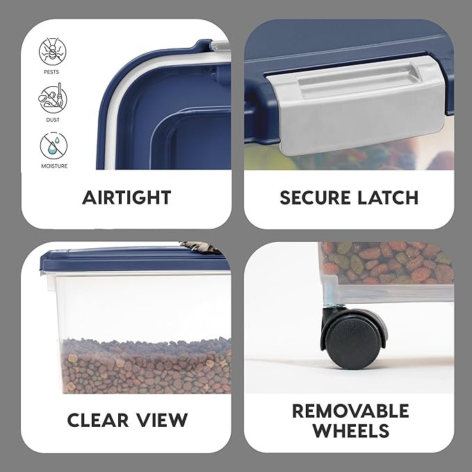 IRIS USA Dog Food Storage Container 30 lbs 11 lbs 2-Cup Scoop,