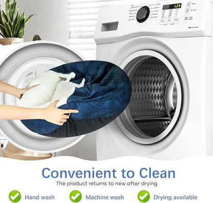 Cozy Soft Dog Bed with Hooded Blanket Warm Calming Cat Cave for Small Medium Dogs and Cats 23x23x6″