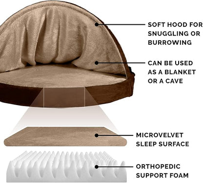 Furhaven 26" Round Orthopedic Dog Bed for Medium/Small Dogs w/ Removable Washable Cover 30 lbs 26-inch