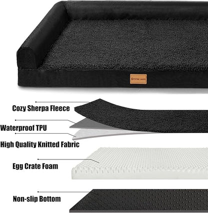 Patas Lague Orthopedic Dog Bed for Medium Dogs 36''X24''