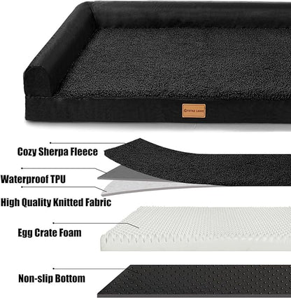 Patas Lague Orthopedic Jumbo Dog Bed for Extra Large Dogs 56''X40''